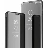 Voor Samsung Galaxy S21 FE Plated Mirror Horizontale Flip Lederen Hoesje met Houder (Blauw)