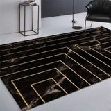 Marmeren textuur vierkante lijnen tapijten tapijten voor thuis woonkamer  grootte: 60x90cm (zwart goud)