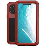 LOVE MEI Metal Schokbestendig waterdichte stofdichte beschermhoes voor iPhone 12 Pro Max(Rood)