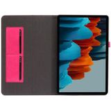 Voor Samsung Galaxy Tab S7+ / T970 Crazy Horse Texture Horizontale Flip Lederen case met 2-vouwende Houder & Kaartsleuf (Rose Red)