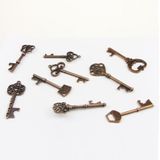 Gemengde reeks Vintage skelet sleutels In antiek brons van verschillende grootte als decoratieve versiering voor partij gunsten  kettingen  kunsten en ambachten (bronzen Set van 9 stuks)