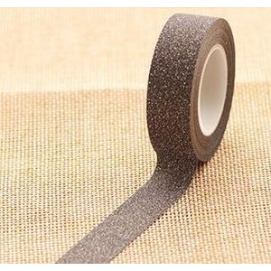 Flash Washi kleverige papieren Tape Label DIY decoratieve Tape  lengte: 10m(Black)