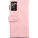 Voor Samsung Galaxy Note20 Ultra Retro Frosted Horizontale Flip Lederen Case met Houder & Card Slot & Portemonnee & Rits Pocket & Lanyard (Rose Gold)