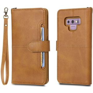 Voor Galaxy Note 9 multifunctioneel afneembaar magnetisch horizontaal lederen tas met kaartsleuven & houder & portemonnee & fotoframe(bruin)