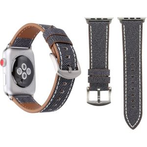 Voor Apple Watch Series 3 & 2 & 1 38mm eenvoudige mode lederen Cowboy patroon horlogebandje (grijs)