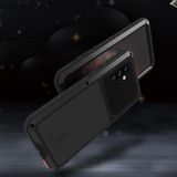 Voor Samsung Galaxy A72 5G / 4G LOVE MEI Metal Shockproof Waterdichte Stofdichte Beschermhoes met Glas (Rood)