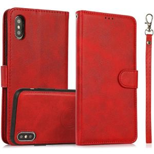 Calf Texture 2 in 1 Detachable Magnetic Back Cover Horizontal Flip Leather Case with Holder & Card Slots & Wallet & Photo Frame For iPhone XS Max(Red)