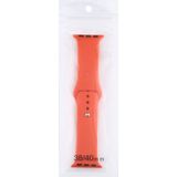 Voor Apple Watch Series 5 & 4 40mm / 3 & 2 & 1 38mm Siliconen horloge vervangende riem  korte sectie (vrouwelijk)(China Red)