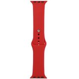 Voor Apple Watch Series 5 & 4 40mm / 3 & 2 & 1 38mm Siliconen horloge vervangende riem  korte sectie (vrouwelijk)(China Red)