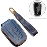 Hallmo Car Koeienhuid Lederen Key Protective Cover Key Case voor Toyota Corolla 2017 3-knops (Zwart)