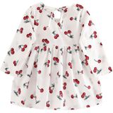 Meisje jurk kinderen jurk meisjes lange mouw plaid jurk zachte katoenen zomer prinses jurken baby meisjes kleding  maat:120cm (Witte Kers)