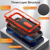 3 in 1 Rugged houder Telefooncase voor iPhone 13 Pro Max (zwart + oranje)