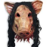 Halloween masker Latex varken hoofd Pet Halloween Festival partij Fancy varken Masquerade gezichtsmaskers met haar