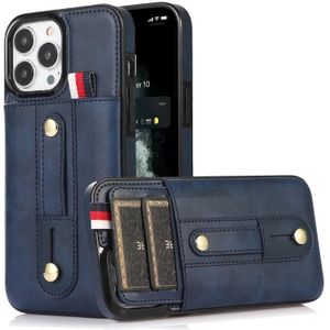 Polsband Standstand Wallet Lederen telefoonhoesje voor iPhone 13 Pro