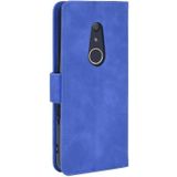 Voor Fujitsu Arrows Be4 (F-41A) Solid Color Skin Feel Magnetic Buckle Horizontal Flip Calf Texture PU Leather Case met Holder & Card Slots & Wallet(Blue)