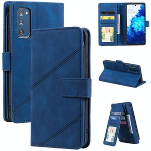 Voor Samsung Galaxy S20 Fe Huid Feel Business Horizontale Flip PU Lederen Case met Houder & Multi-Card Slots & Portemonnee & Lanyard & Photo Frame