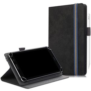 Voor 7-8 inch marmeren doek textuur horizontale flip universele tablet pc lederen kast met penslot & houder(zwart)