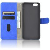 Voor iPhone 6 Plus & 6s Plus Solid Color Skin Feel Magnetic Buckle Horizontal Flip Calf Texture PU Leather Case met Holder & Card Slots & Wallet(Blue)