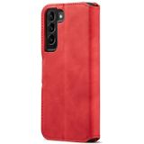 For Samsung Galaxy S22+ DG.MING Retro Oil Side Horizontal Flip Leather Case with Holder & Card Slots & Wallet(Red)