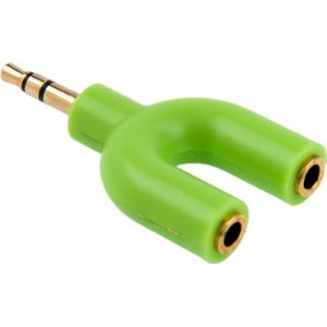 3.5mm Stereo mannetje naar twee 3.5mm Stereo vrouwtje Splitter Adapter (groen)