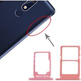 SIM-kaartlade + SIM-kaartlade + Micro SD-kaartlade voor Nokia 5.1 TA-1075 (Paars rood)