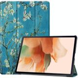 Voor Samsung Galaxy Tab S7 Lite T730 / T735 Custer Geschilderd PU-lederen tas met slaap / wake-up functie en 3-voudige houder