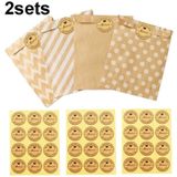 2 sets Wave Dot Verpakking Kraftpapier Zak Stickers DIY Bakken Verpakking Geschenkzakken (G4-41 + Merci Sticker)