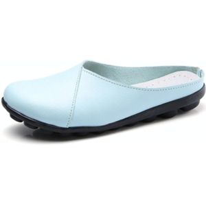 Casual half drag Lazy schoenen ondiepe mond erwten schoenen voor vrouwen (kleur: baby blauw maat: 35)