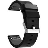 Voor Garmin Descent MK 2i 26mm lederen stalen gesp horlogeband