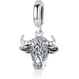 S925 Sterling Silver Bull Hoofd Hanger DIY Bracelet Ketting Accessoires