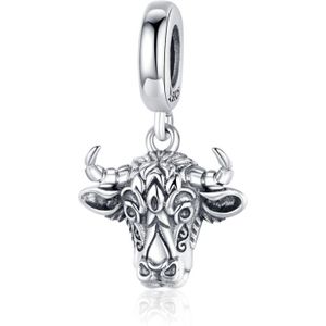 S925 Sterling Silver Bull Hoofd Hanger DIY Bracelet Ketting Accessoires