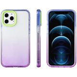 Candy Gradint Flat Surface TPU + PC Shockproof Case voor iPhone 12 Mini (paars blauw)