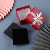 10 STUKS Bowknot Sieraden Gift Box Vierkante Sieraden Papier Verpakking Doos  Specificatie: 6.2x6.2cm (Rood)