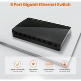 Tenda SG108 100/1000M Desktop Netwerkswitch 8 Poort Gigabit Desktop Switch Ethernet Switch LAN Hub (UK-stekker)