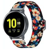 20mm voor Samsung Galaxy Watch Active2 / Actieve verstelbare elastische afdrukken vervangende horlogeband (Rhododendron)