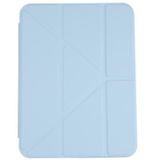 Vervorming transparante acryl horizontale flip PU lederen tas met multi-vouwen houder & slaap / wake-up functie & pen slot voor iPad mini 6