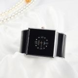 Vierkante grote wijzerplaat armband quartz horloge voor vrouwen (wit)