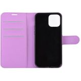 Voor iPhone 12 mini Litchi Texture Horizontale Flip Beschermhoes met Houder & Card Slots & Wallet(Paars)