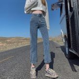 Lente zomer losse rechte been jeans (kleur: lichtblauw-8 punten Maat: 28)