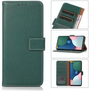 Litchi Texture PU + TPU Horizontal Flip Leather Case with Holder & Card Slots & Wallet For iPhone 13 Pro Max(Dark Green)