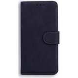 Voor Xiaomi Redmi Note 8T Skin Feel Pure Color Flip Leather Phone Case (Black)