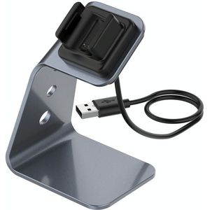 Voor Fitbit Charge 4 / 3 / 3 SE Universele aluminium lichtmetalen houder met chipbescherming  ondersteuning voor snelladen(grijs)