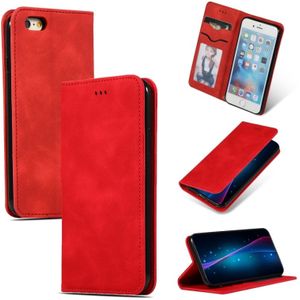 Retro huid voelen Business magnetische horizontale Flip lederen case voor iPhone 6S & 6 (rood)
