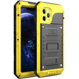 Voor iPhone 11 Pro stofdicht schokbestendige waterdichte siliconen + metalen beschermhoes(geel)