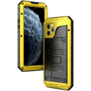 Voor iPhone 11 Pro stofdicht schokbestendige waterdichte siliconen + metalen beschermhoes(geel)