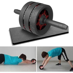 Huishoudelijke fitnessapparatuur abdominale krulroller buikspierwiel met knielende pad  kleur: rood zwart zwart