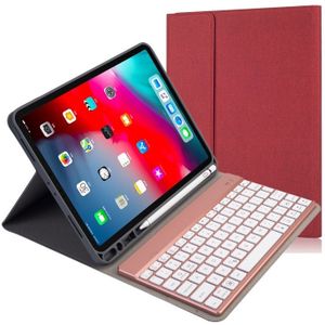 RK11A Backlight TPU Multi Color Light Bluetooth Keyboard Horizontal Flip Leather Case for iPad Pro 11 2020 / 2018 with Holder & Pen Slot(Red)