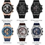 OCHSTIN 6100A multifunctioneel quartz waterdicht TPU herenhorloge (rosgoud + zwart)