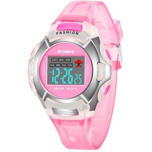 SYNOKE 99329 waterdicht lichtgevende sport elektronische horloge voor kinderen (roze)