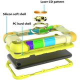 Shockproof Silicone + PC Protective Case with Dual-Ring Holder For iPhone 6/6s/7/8/SE 2020(Colorful Yellow Green)